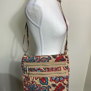 Vera Bradley Desert Floral Triple Zip Hipster Crossbody Bag
